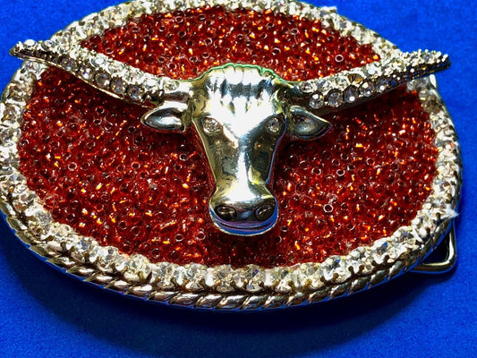 Artisan girly girls buckle and belt CHUNKY Artisan western longhorn CowGirl 
