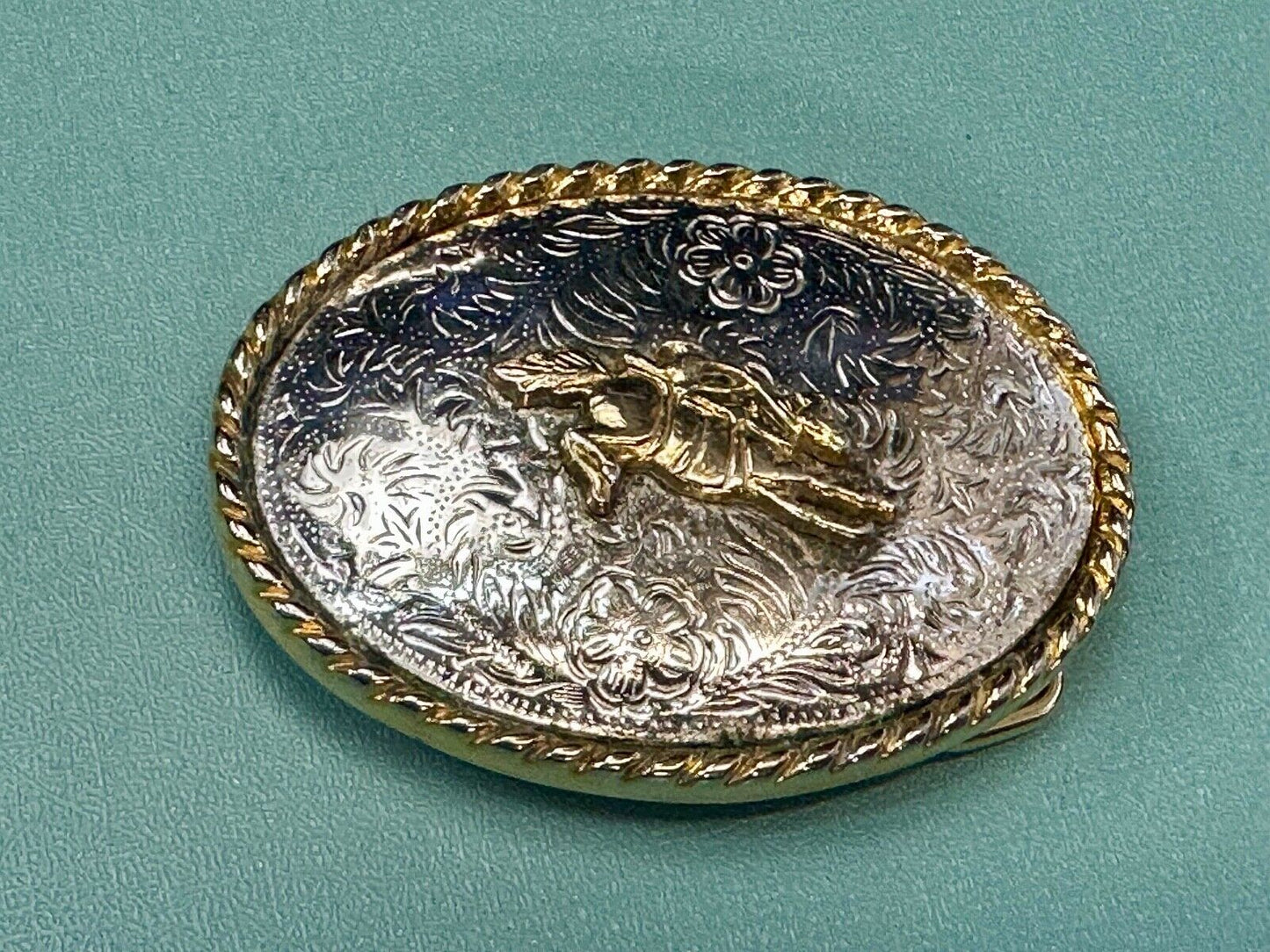 Vintage Ivan Cowboy Saddle Bronc western rodeo bull rider belt buckle