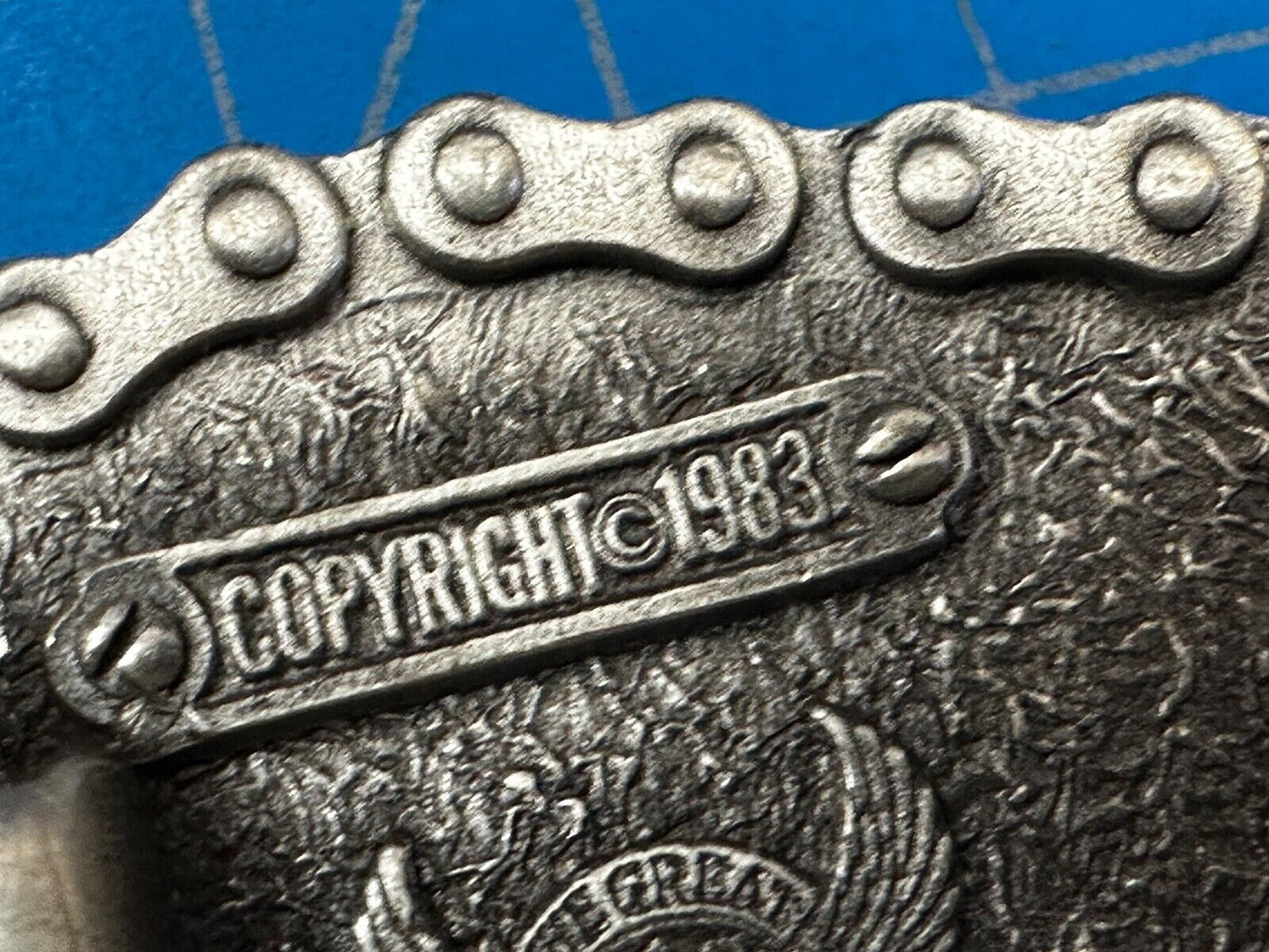 Bikers American Eagle with Motorcycle Chain Surround Great American Belt Buckle
