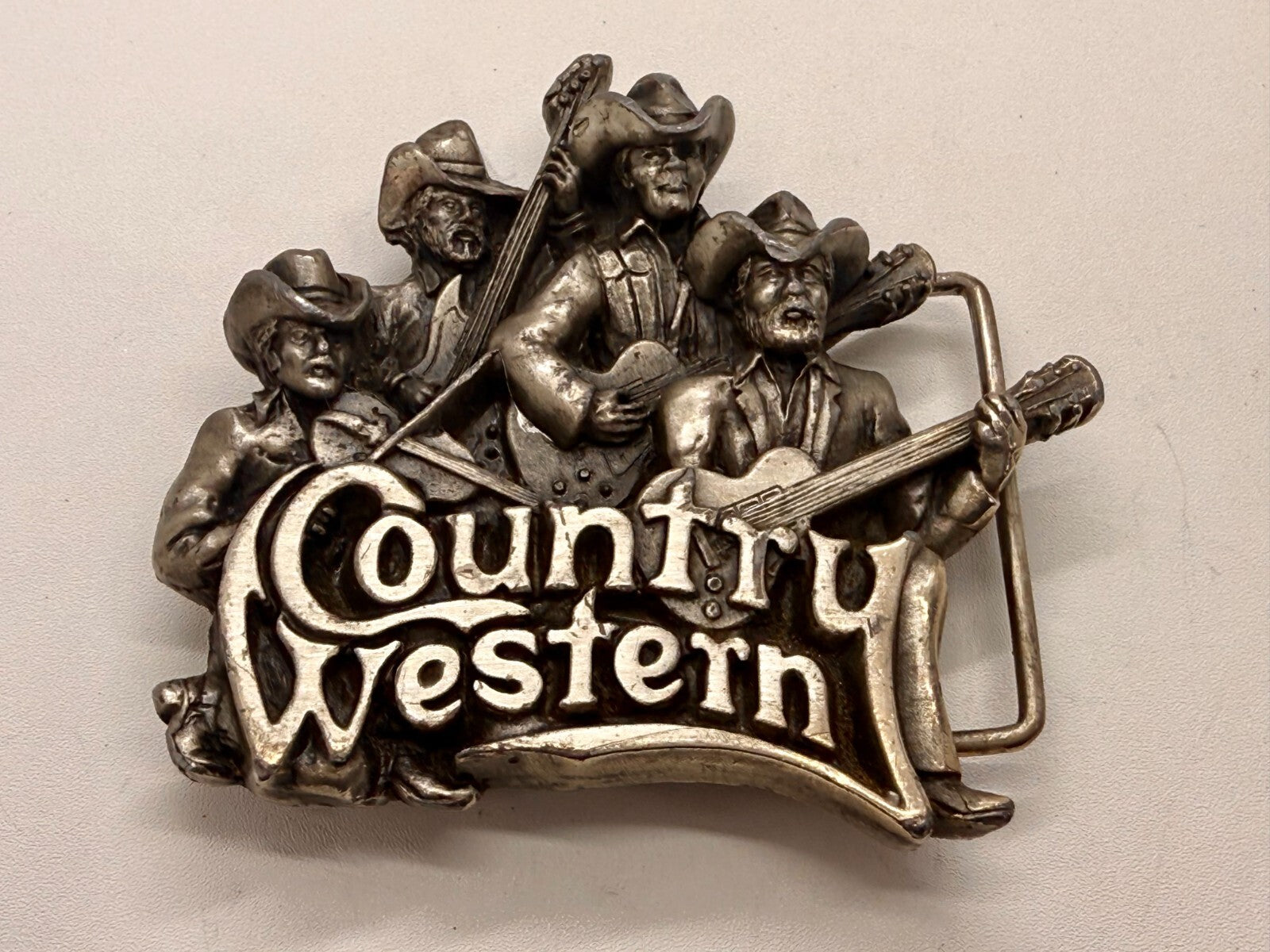 American Country Western Music Musician Vintage 1980 Bergamot Belt Buckle