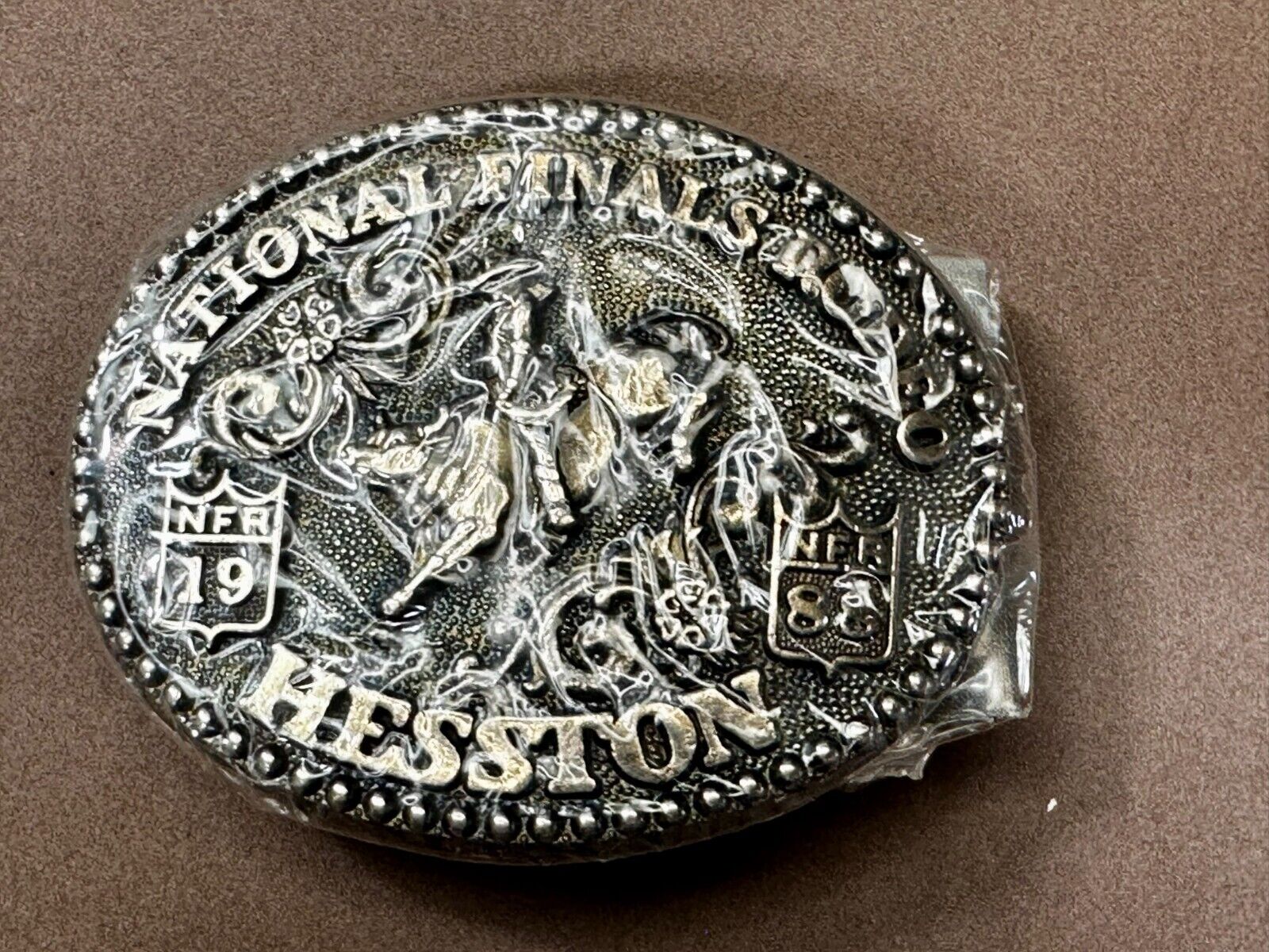 1988 Hesston National Finals Rodeo NFR Cowboys Youth Size NOS Belt Buckle