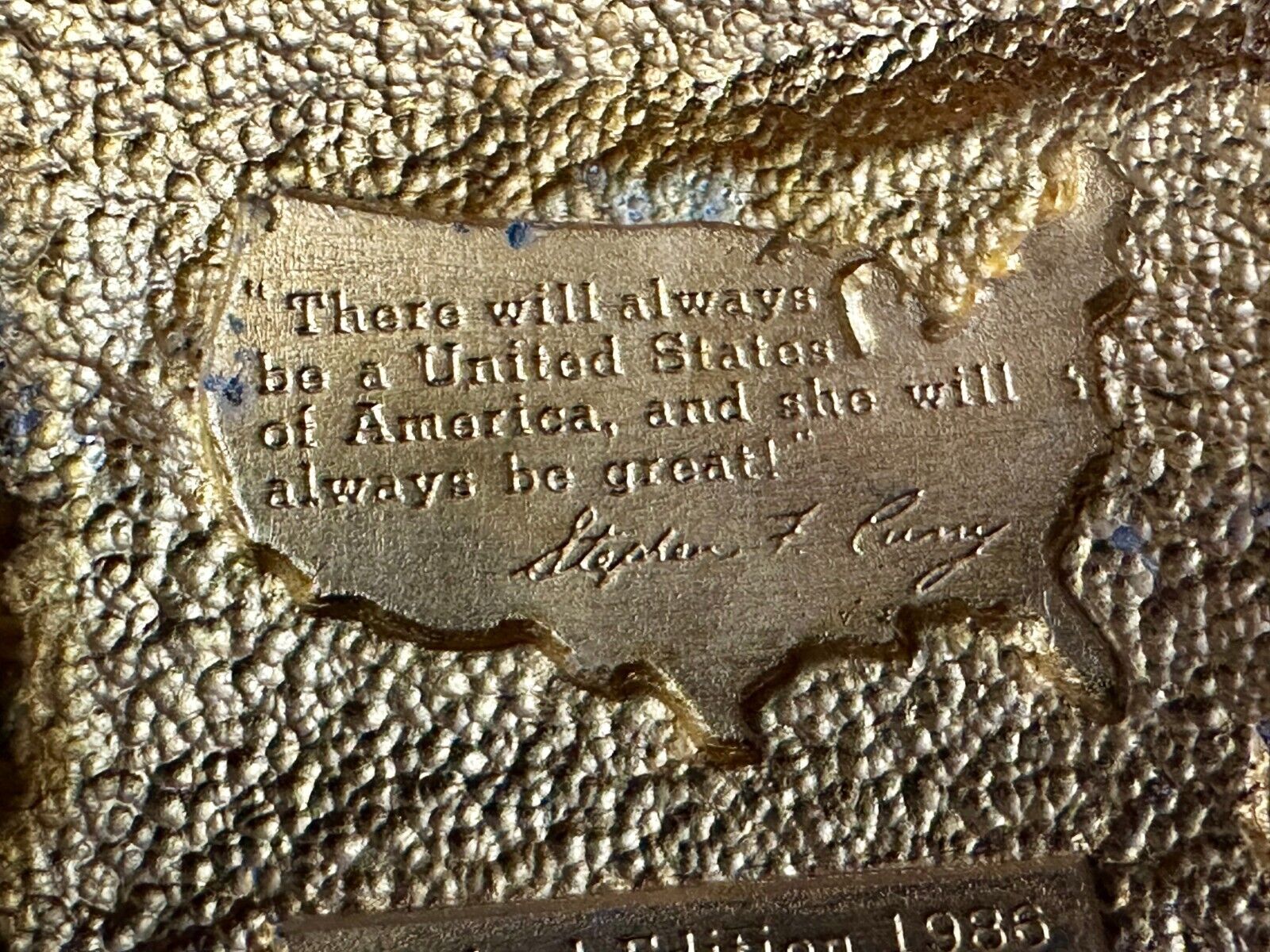United States of America Liberty States Map Vtg 1986 Commemorative Belt Buckle