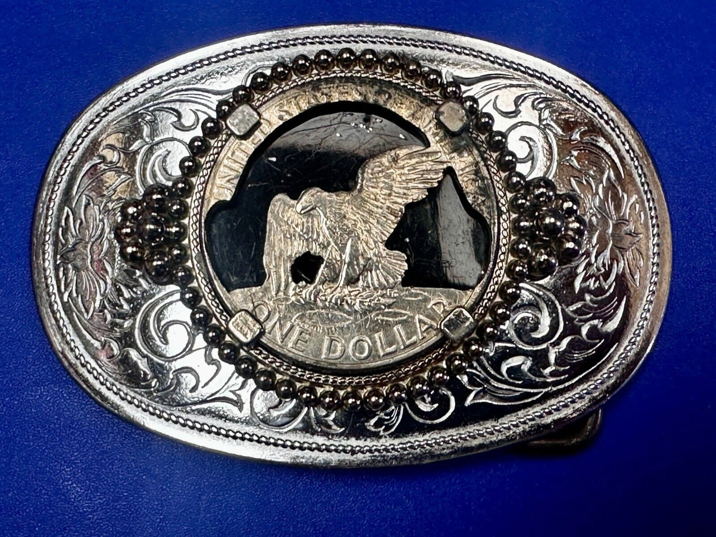 American Eagle Belt Buckle - or blank for your silver dollar coin or 39mm stone!