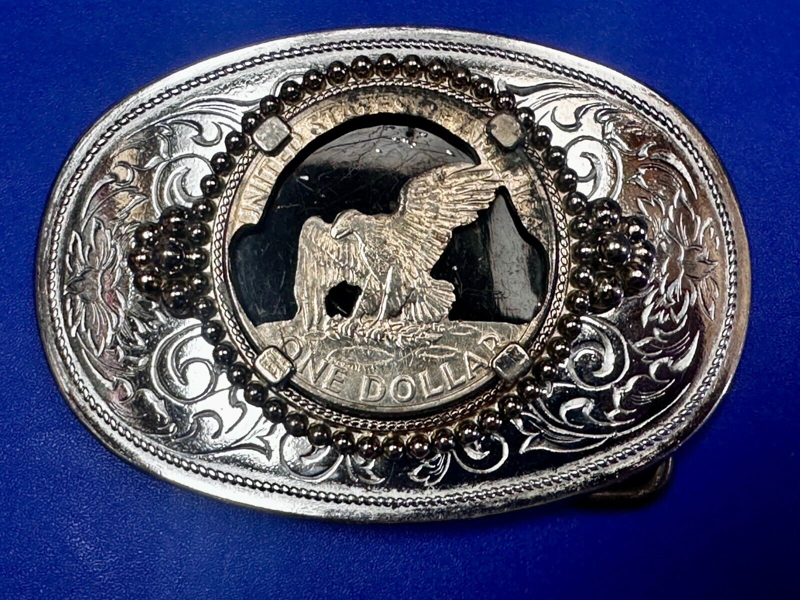 American Eagle Belt Buckle - or blank for your silver dollar coin or 39mm stone!