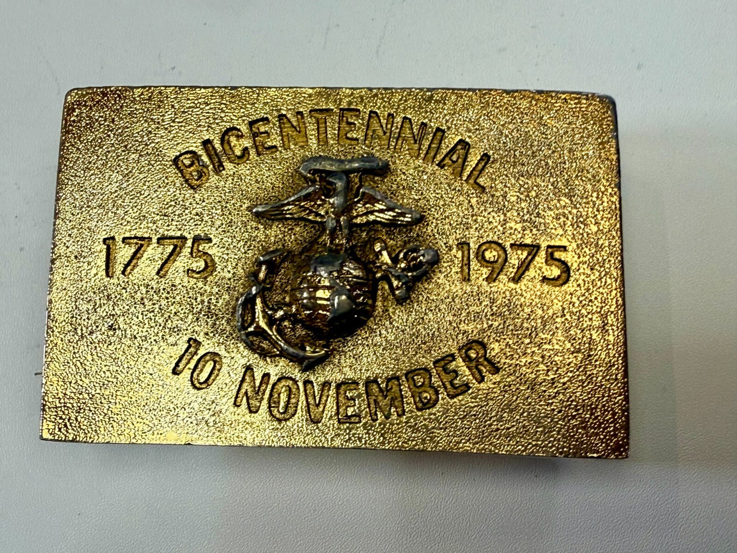 US Marine Corps Bicentennial 1775-1975 November 10 Commemorative Belt Buckle
