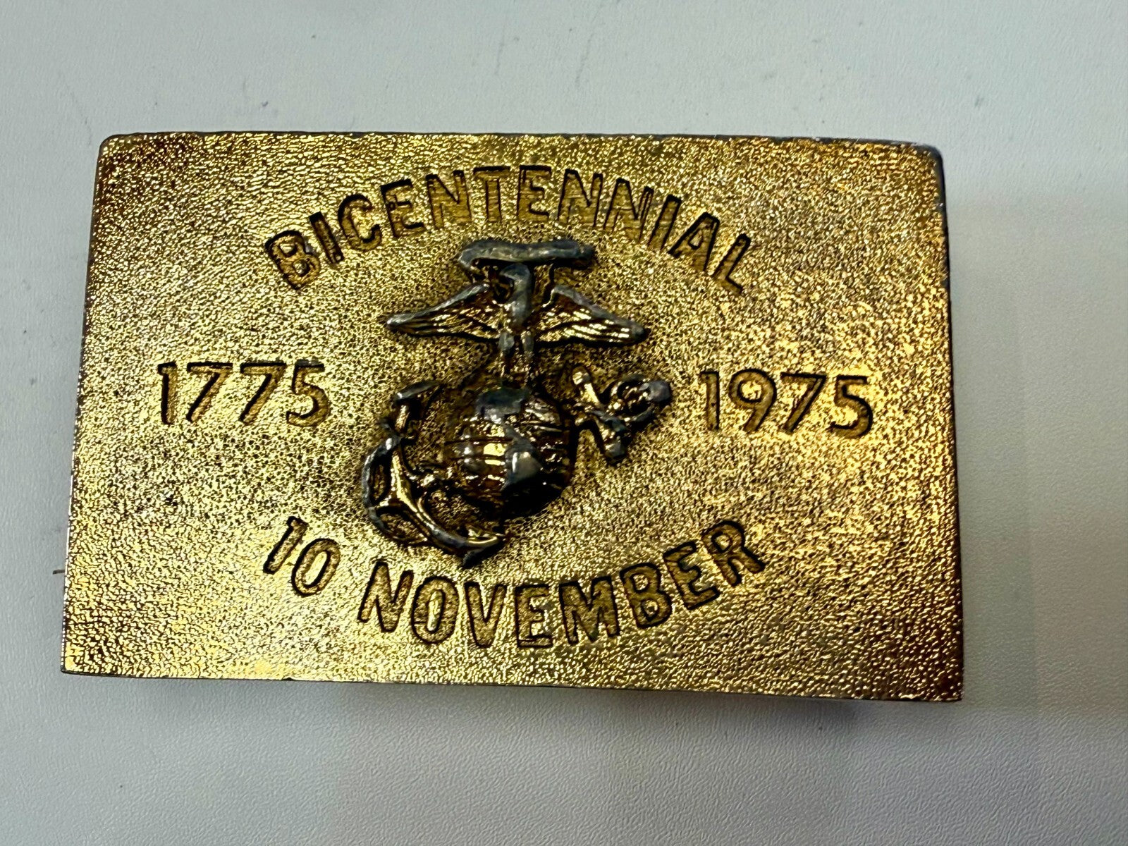 US Marine Corps Bicentennial 1775-1975 November 10 Commemorative Belt Buckle