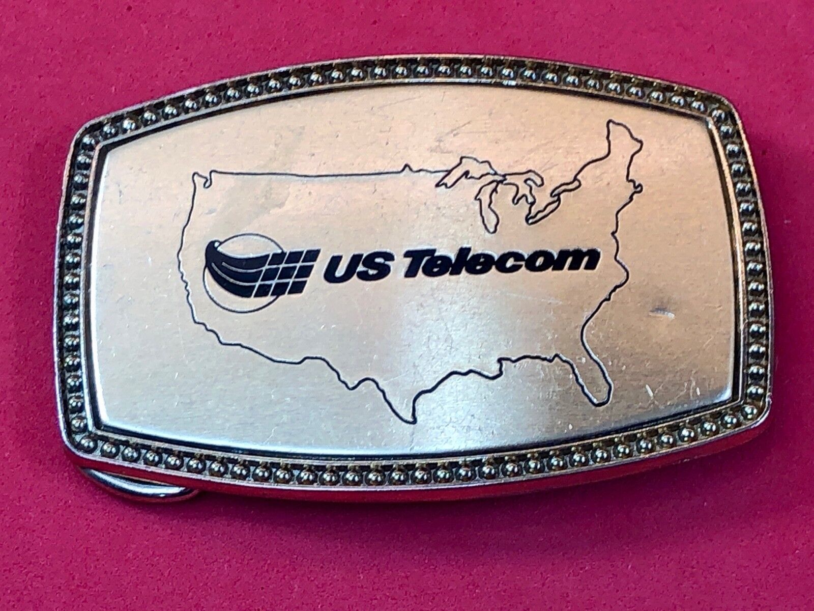 us telecom  Telecommunications  Industry Promotional  belt buckle by Alumaune 