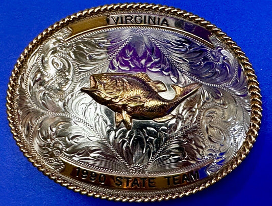 VA State Mr. Bass Fishing Clayton Lake Trophy Montana Silversmiths Belt Buckle