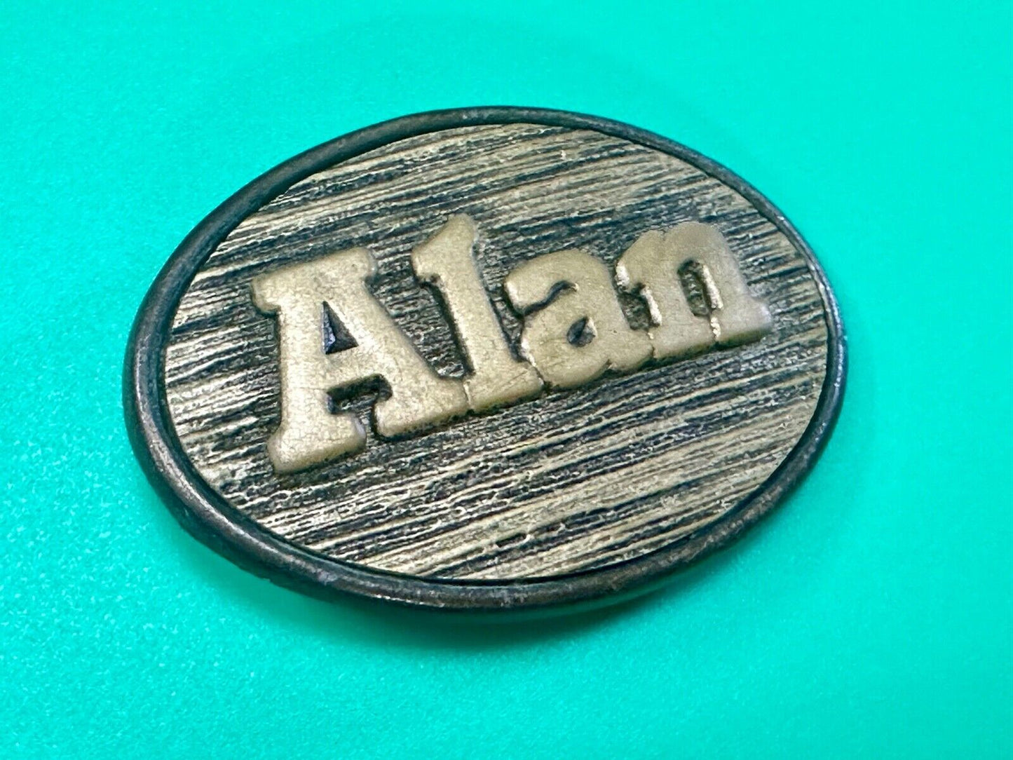 ALAN Custom Name Vintage Western Oval belt buckle by Oden