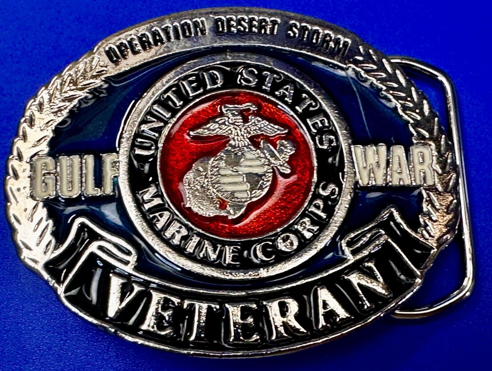 United States Marine Corp. Operation Desert Storm Gulf War Veteran Belt Buckle
