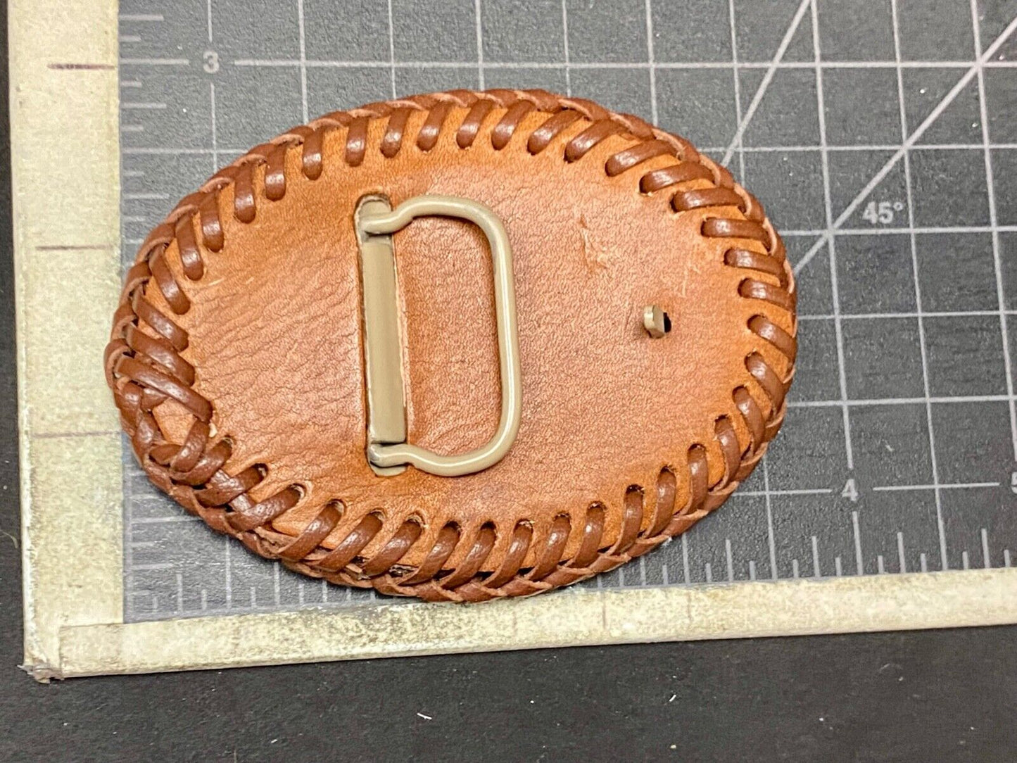 Ultimate Hockey Fan -  Hand Stitched Leather Western Oval Belt Buckle