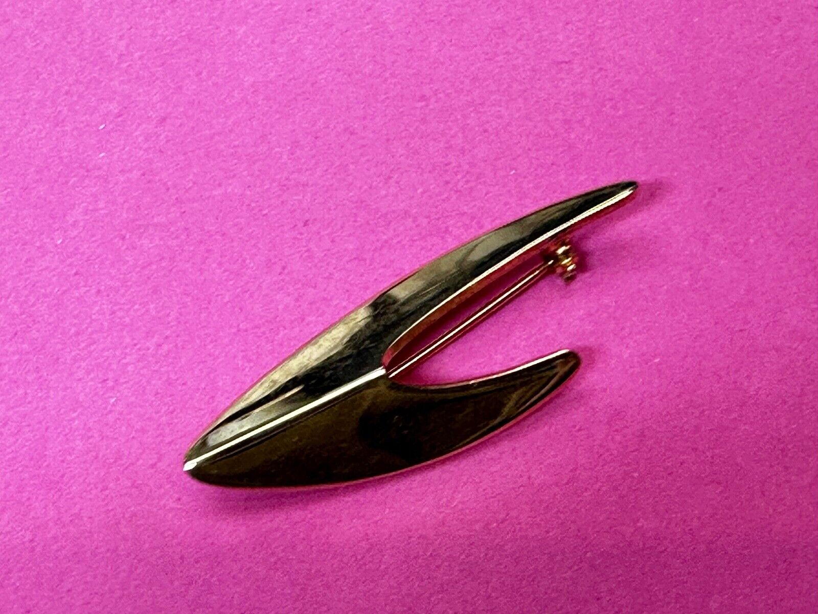 Unique Abstract Gold Tone Brooch Pin Vintage Signed Emmons