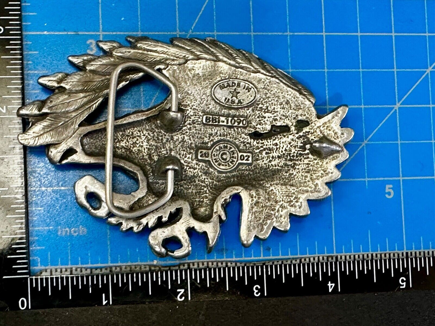 Turquoise Coral Cut Out Hunting Attacking Eagle 2002 Enchantment Belt Buckle