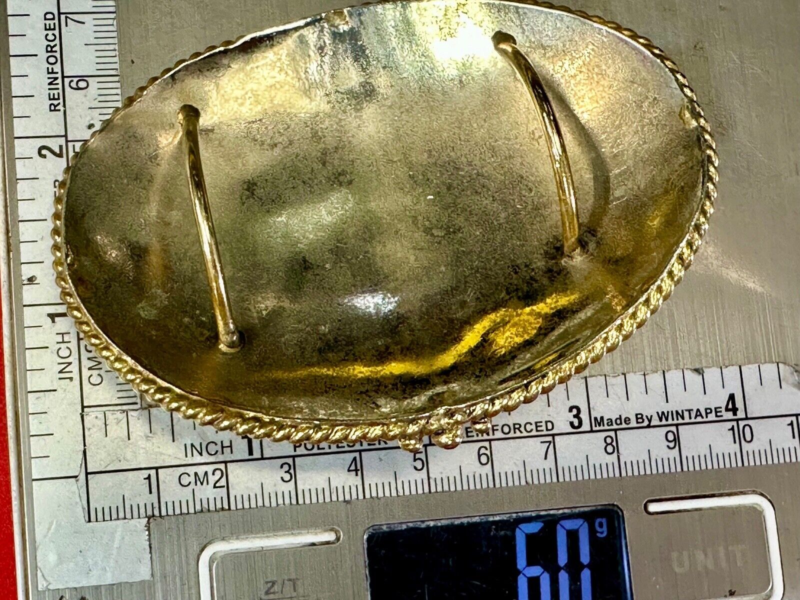two tone LEAF theme unknown to me! green turquoise? Artisan western belt slide