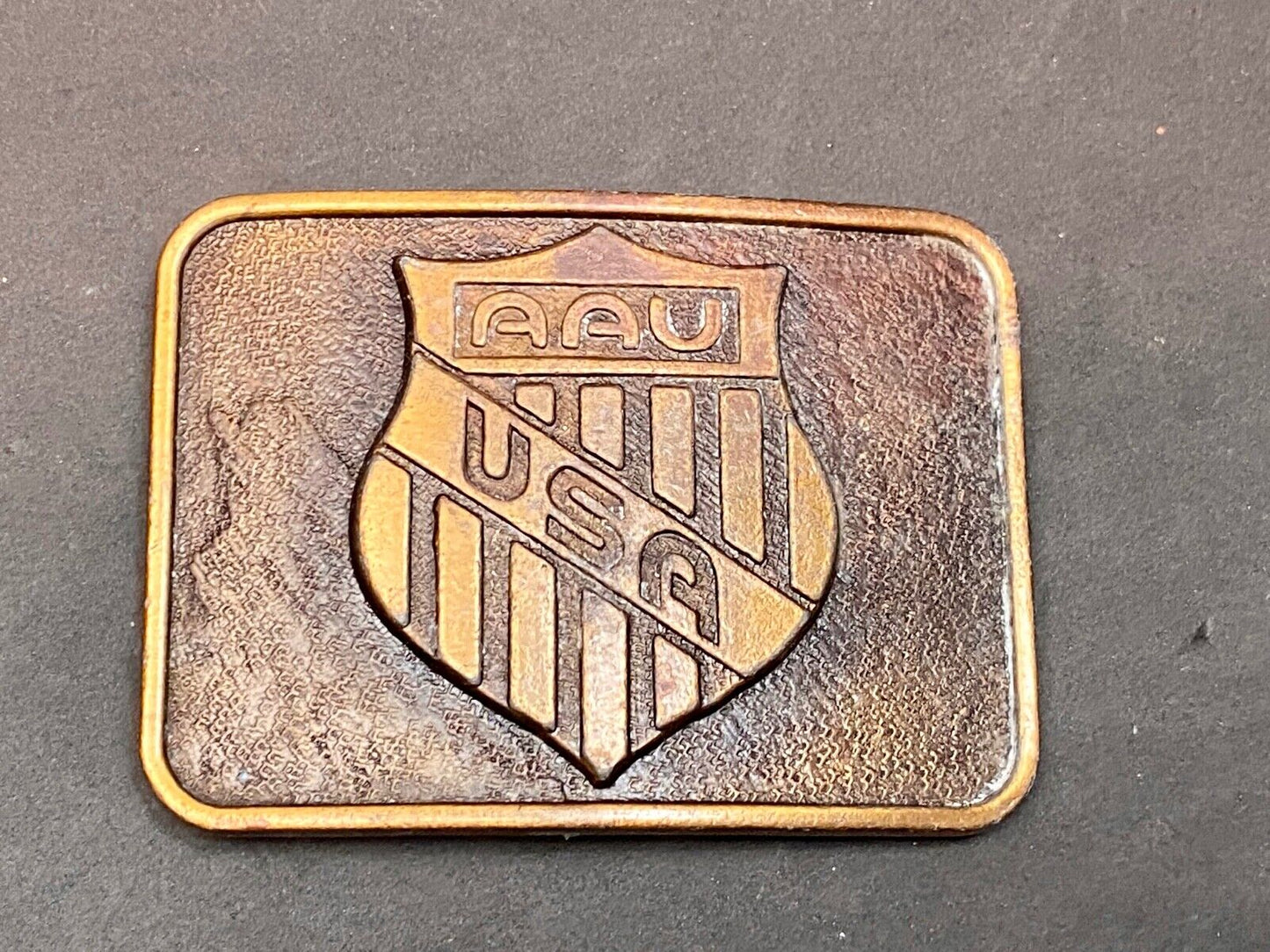Amateur Athletic Union Aav-Usa Shield Emblem Vintage Belt Buckle 