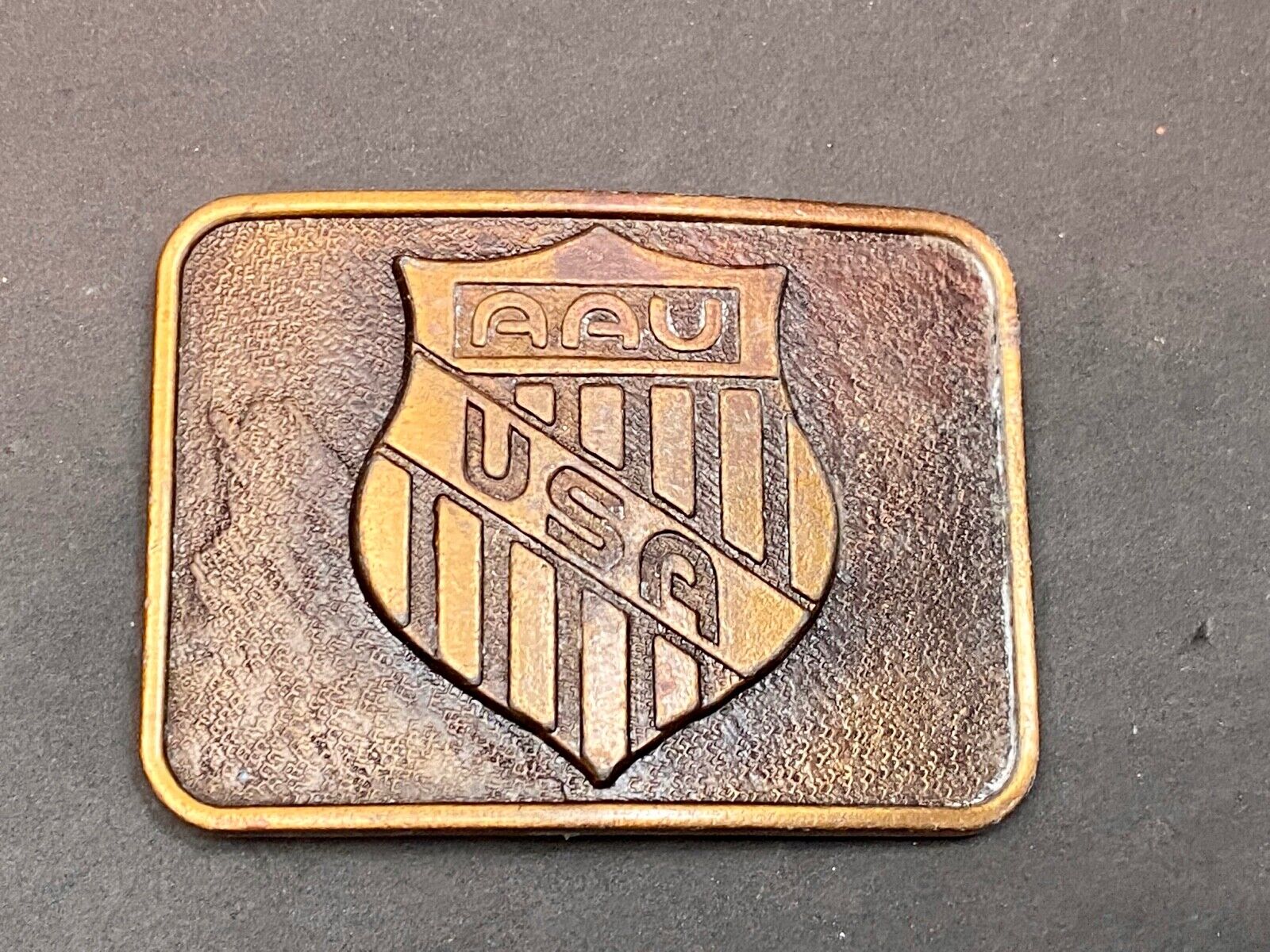 Amateur Athletic Union Aav-Usa Shield Emblem Vintage Belt Buckle 