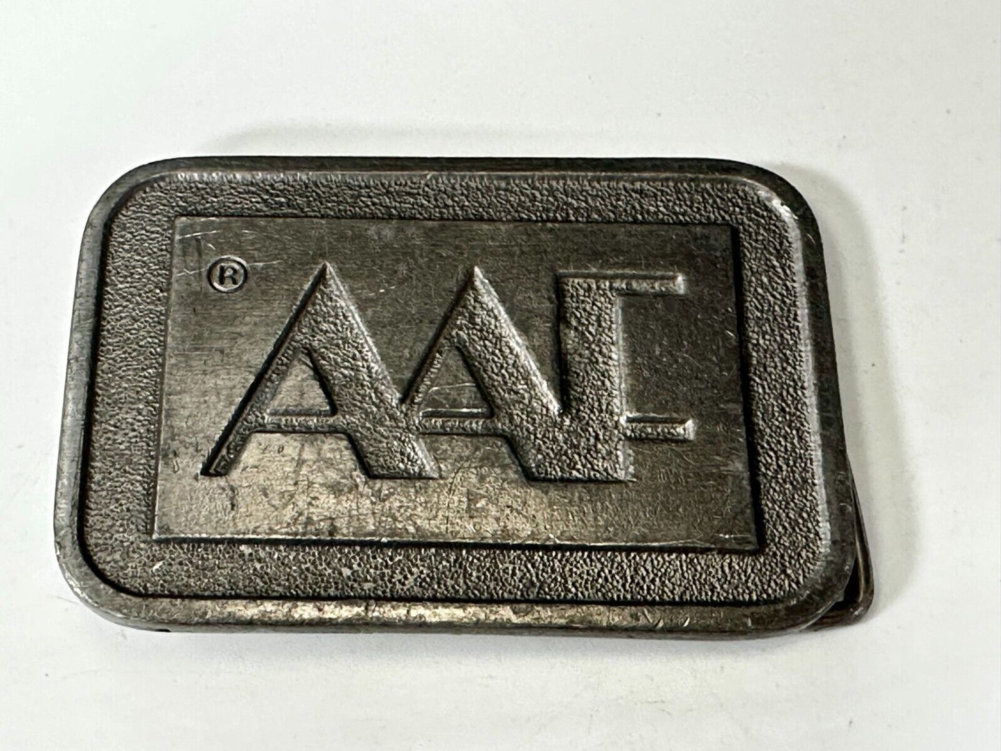 AAF American Air Filter Company Brass Tone Advertisement Belt Buckle