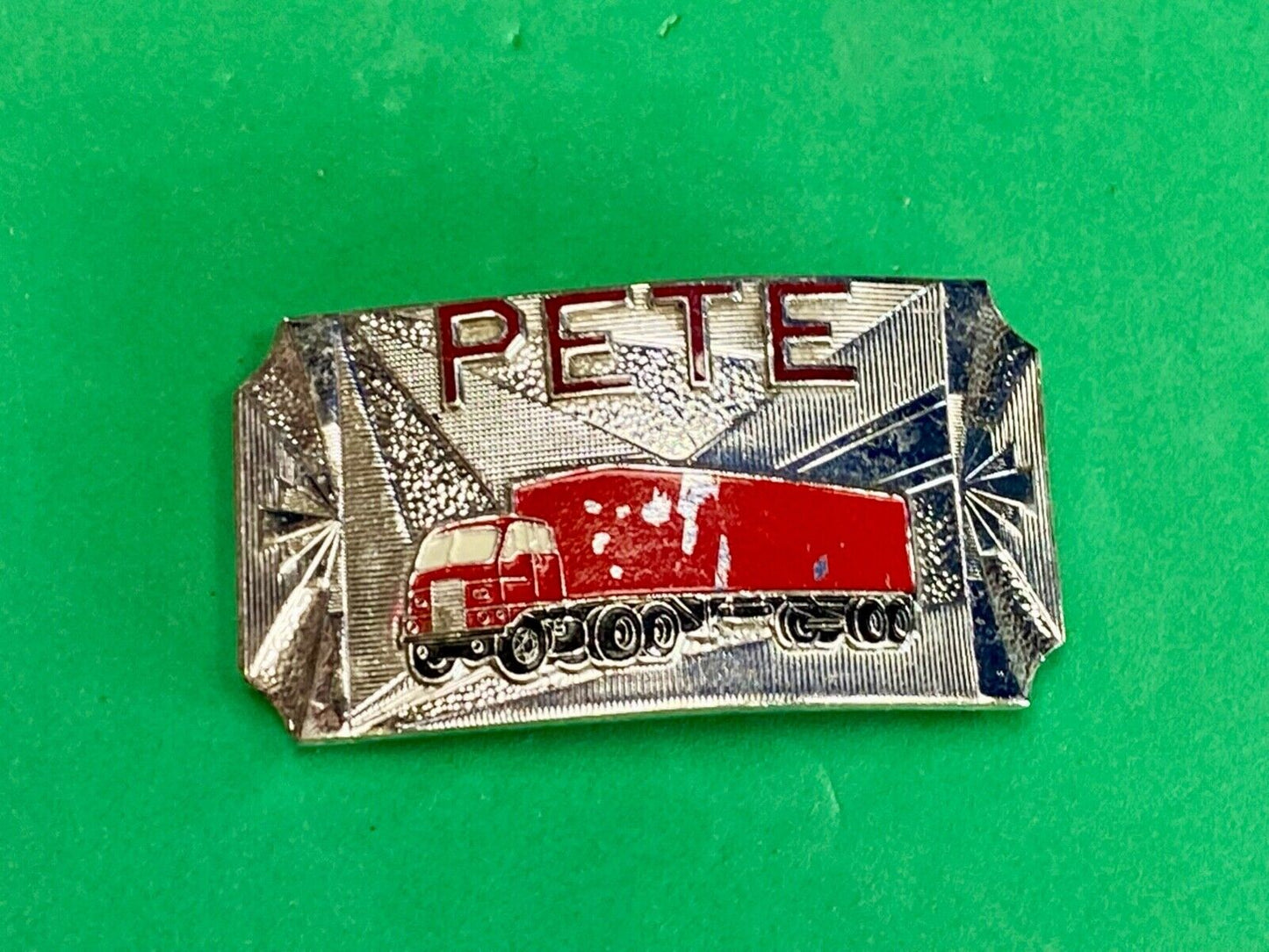 Vintage Hook-Fast Semi Drivers Big Rig Name Pete Belt Buckle