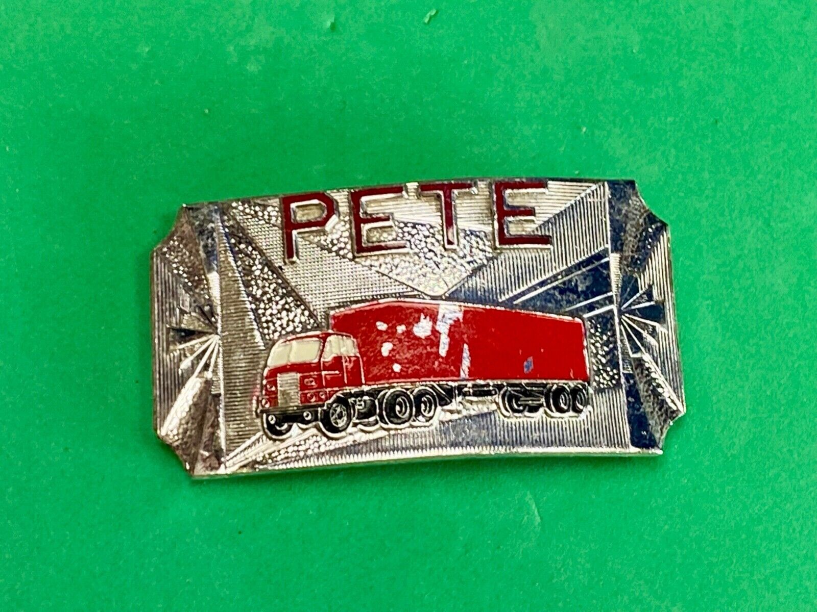 Vintage Hook-Fast Semi Drivers Big Rig Name Pete Belt Buckle