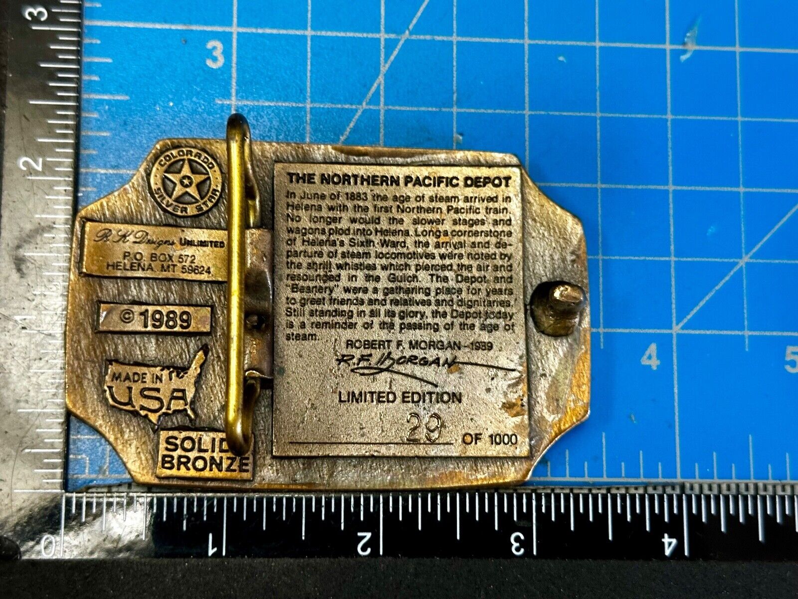 Vintage Helena Montana Queen City of the Rocks Vintage Commemorative Belt Buckle