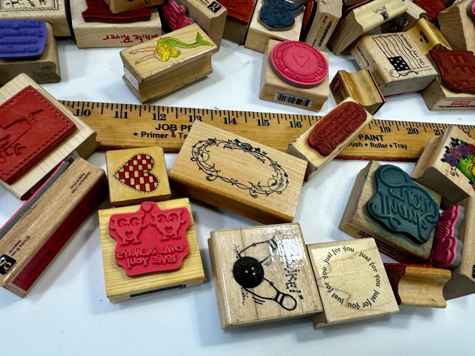 7.4 Pounds of Rubber Stamps HUGE LOT - Mostly NEW! Scrapbook Teachers SCORE!