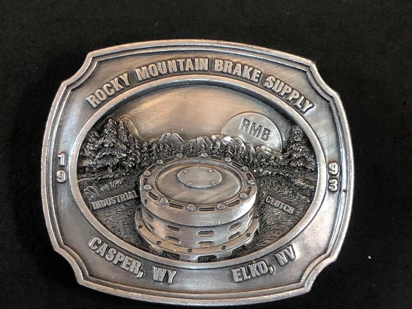 Vtg 1993, Rocky Mountain Brake Supply,  Casper WY, Elko NV, Siskiyou belt buckle