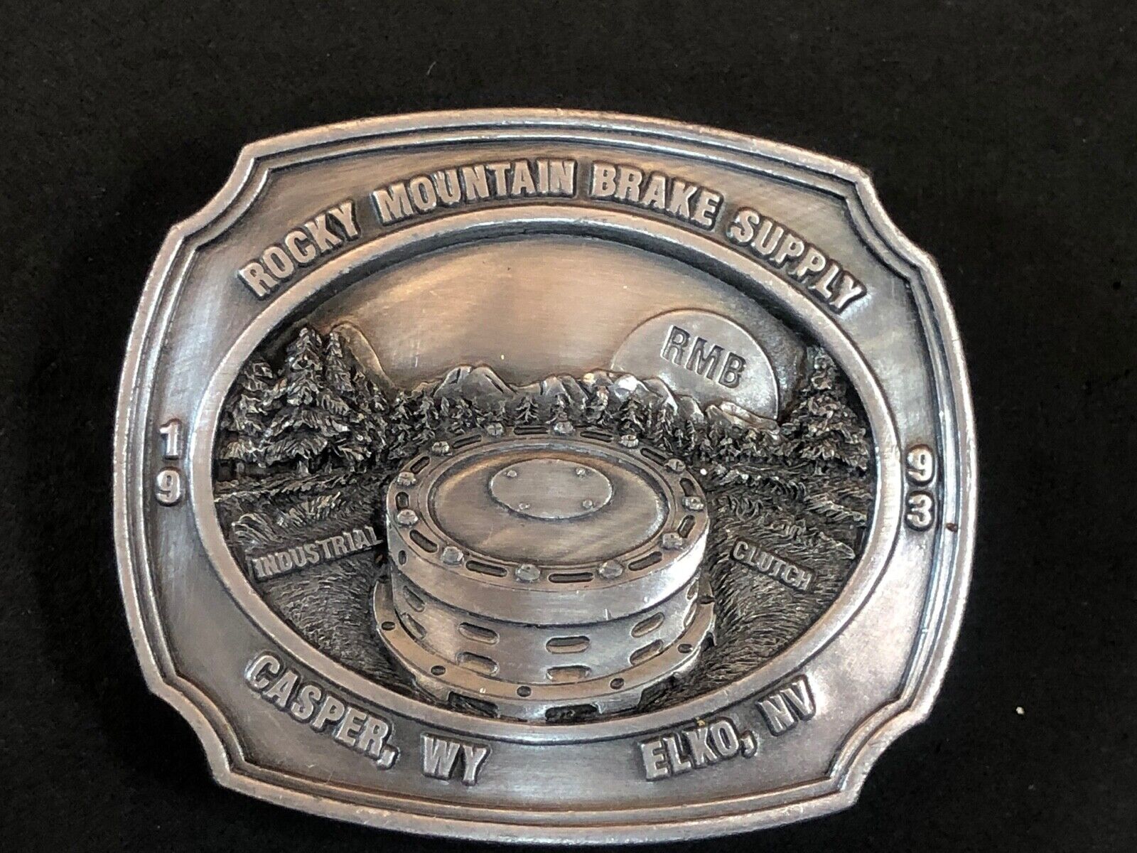 Vtg 1993, Rocky Mountain Brake Supply,  Casper WY, Elko NV, Siskiyou belt buckle