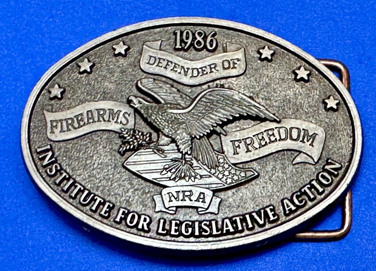 1986 NRA Institute for Legislative Action 2nd amendment Firearms belt buckle