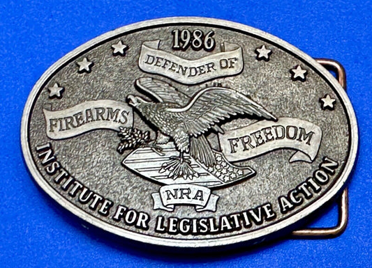 1986 NRA Institute for Legislative Action 2nd amendment Firearms belt buckle