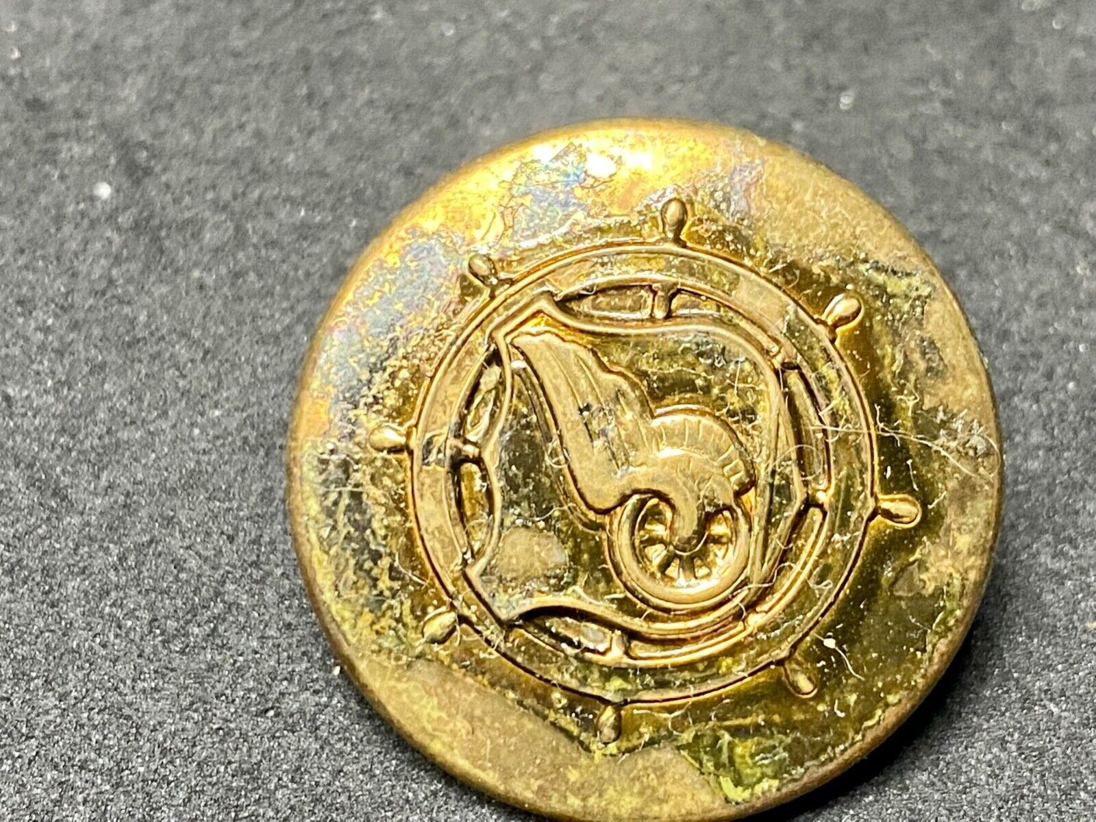 US Army Transportation Corps Collar Disc Pin Winged Wheel Helm Crest LR G-1