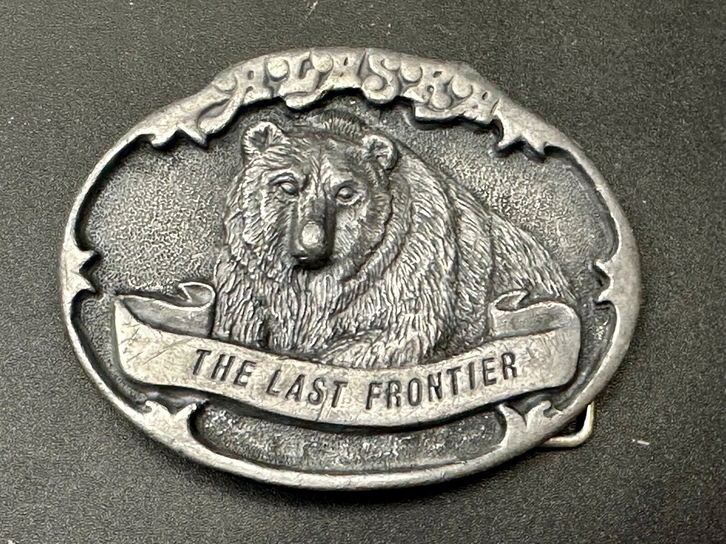 Alaska Grizzly Bear - The Last Frontier Belt Buckle by Alaska Frontier Arts