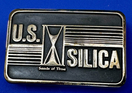 U.S Silica Sands Of Throne Vintage 1988 Solid Brass Anacortes Belt Buckle