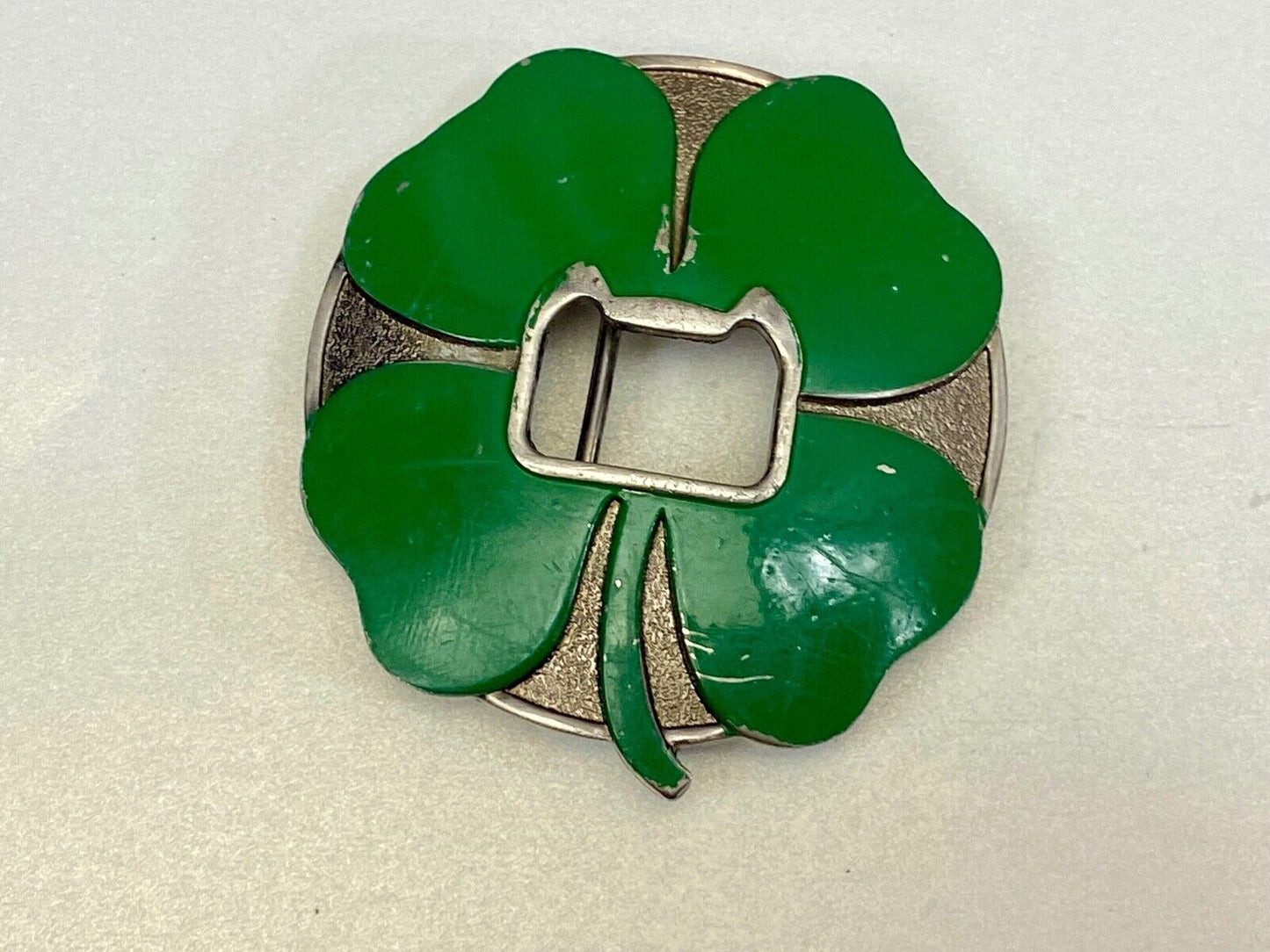 **FOUR LEAF CLOVER W/ BOTTLE OPENER** FUNNY BELT BUCKLE by KALAN