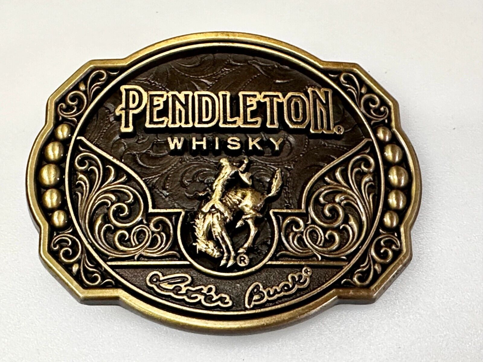 2024 Pendleton Whiskey Let'er Buck Rodeo Cowboy Montana Silversmiths Belt Buckle
