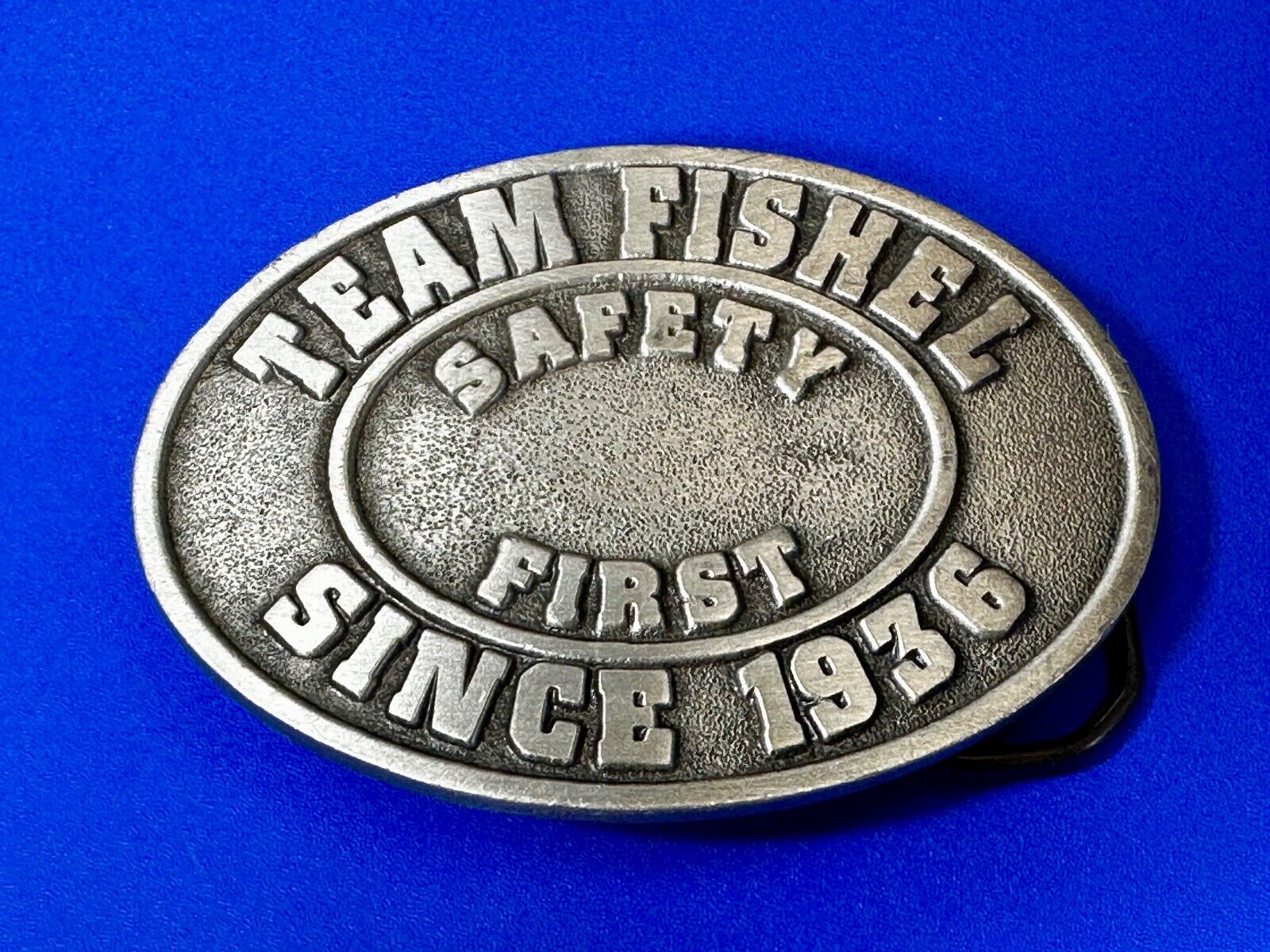 Team Fishel Safety First Since 1936 Company Logo Commemorative Belt Buckle