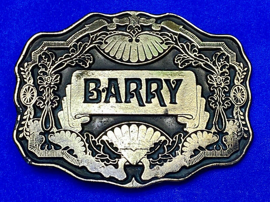 Barry - Ornate Western Flower Swirl And Framed Belt Buckle By Oden