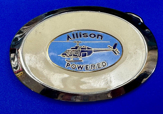 Allison Helicopters Indianapolis Indiana Company Aviation Plane Belt Buckle