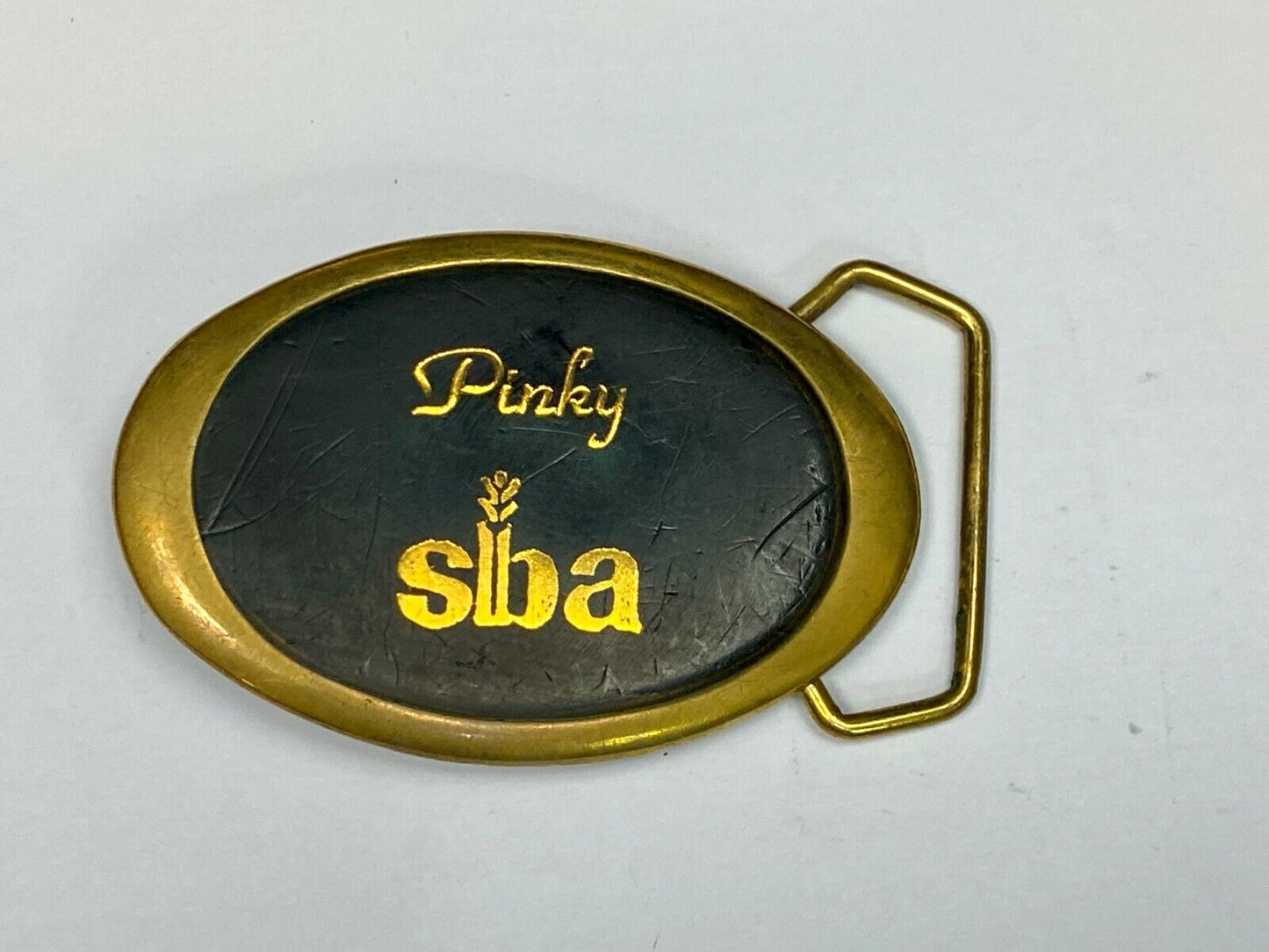 Unknown To Me~!   Pinky Slba Farming 1988 Vintage F-09 Solid Brass Belt Buckle