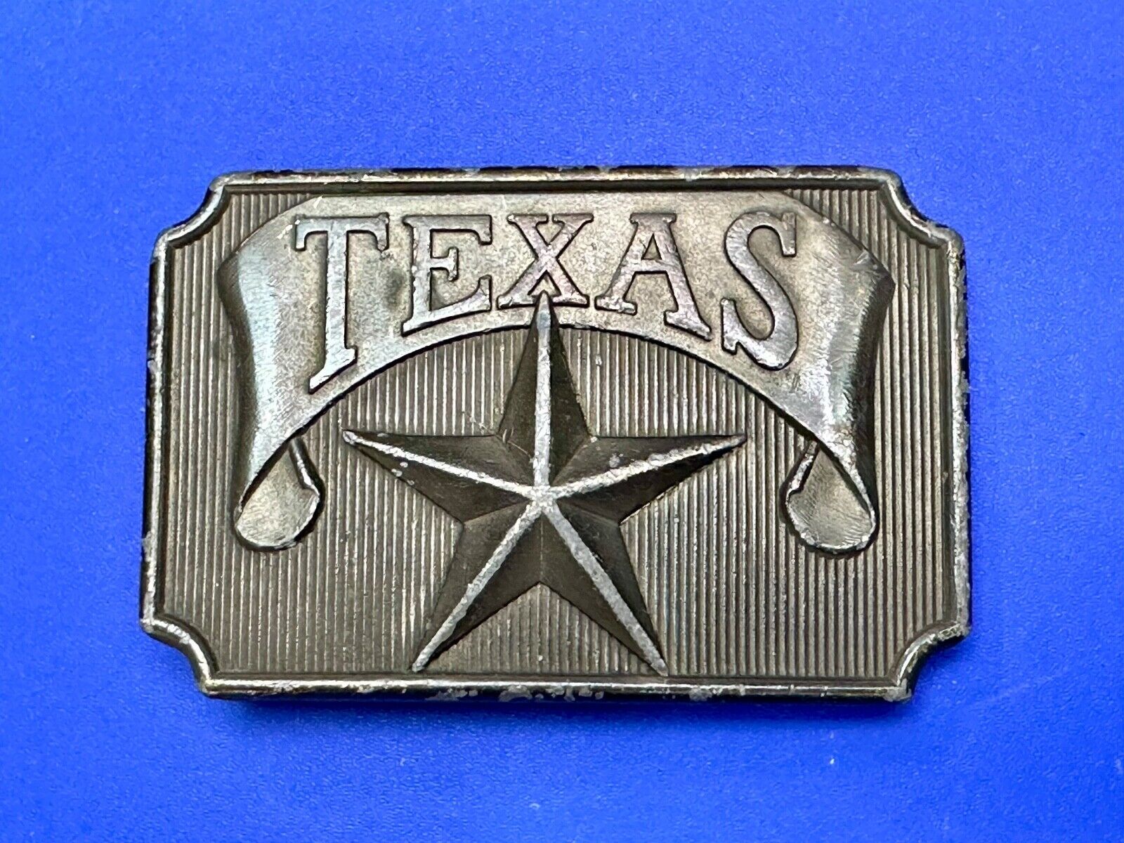 TEXAS State Pride - RAISED STAR centered western framed Belt Buckle by Exolvaco