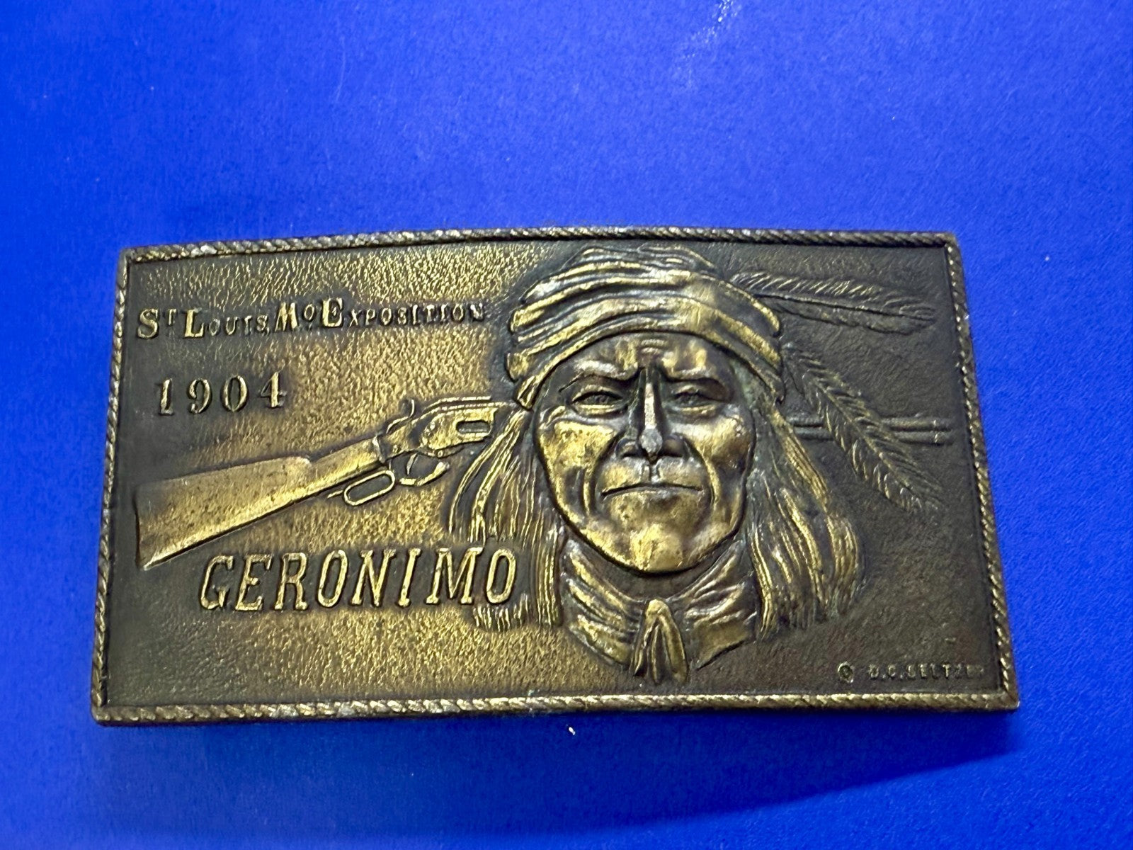 1904 St. Louis Exposition GERONIMO Native American Indian Bergamot Belt Buckle
