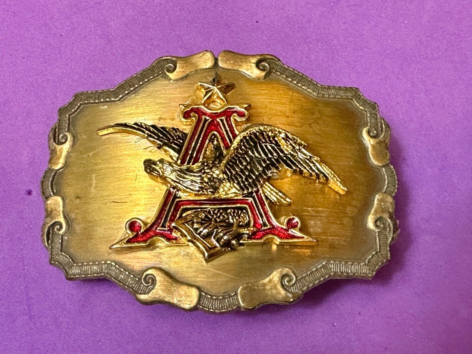 Anheuser Busch Eagle western framed Pre loved! Belt Buckle by Raintree