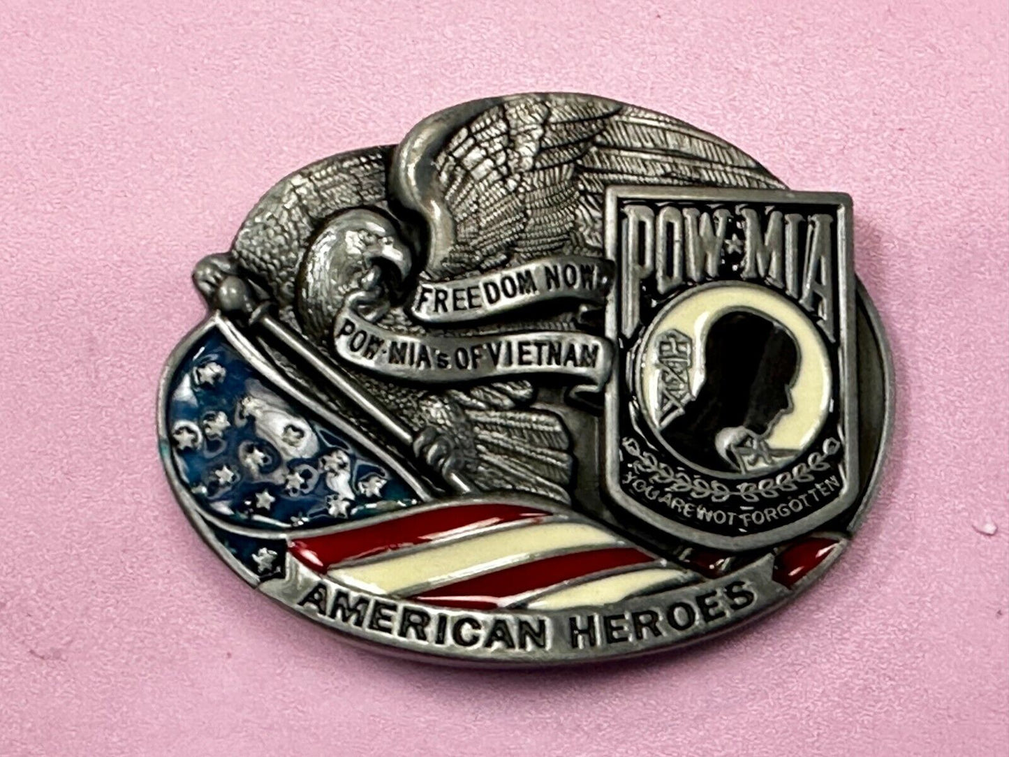 Americas Heroes Freedom Now POW MIA Prisoners of war MIA in Vietnam Belt Buckle