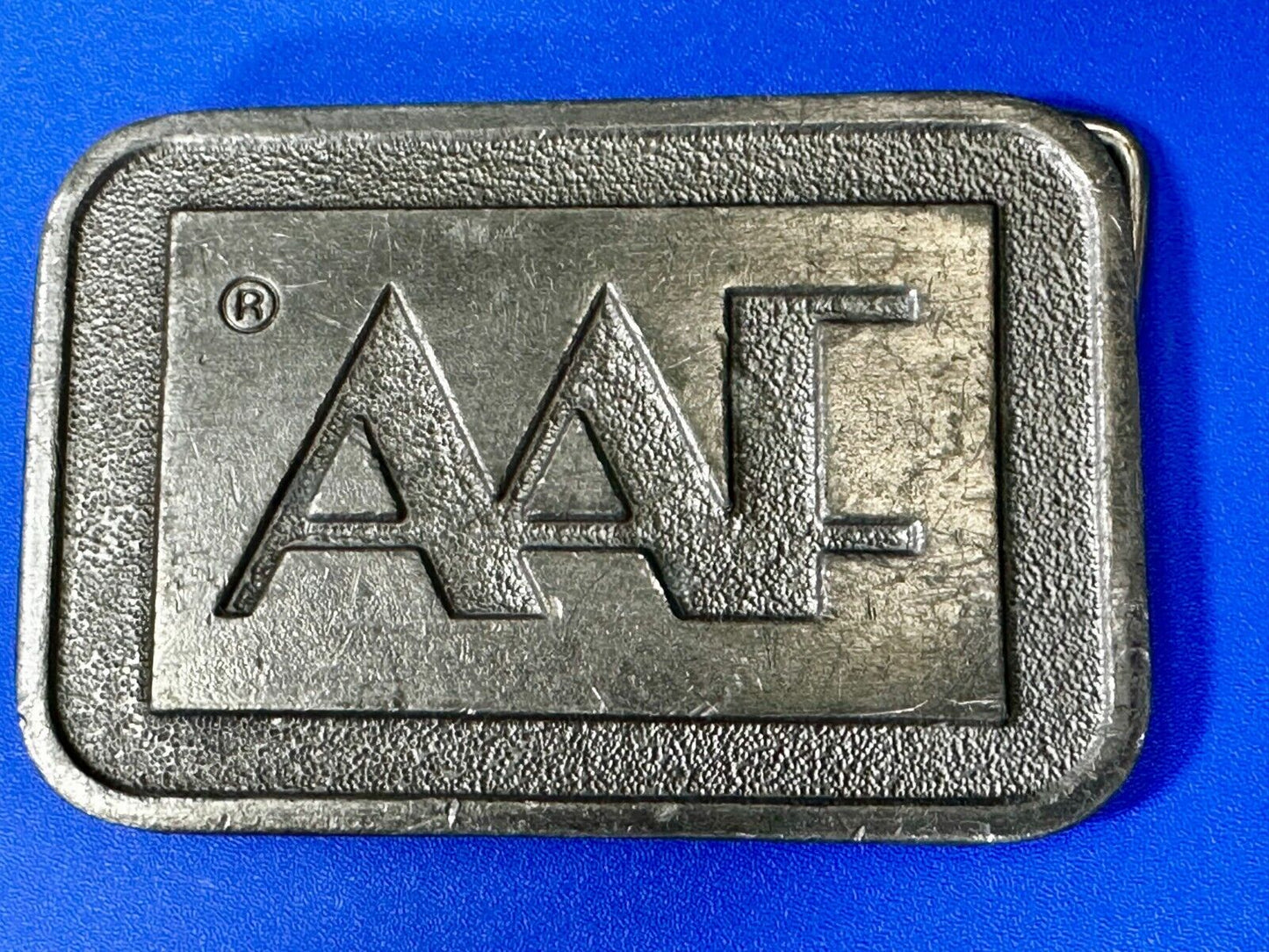 AAF American Air Filter Company Brass Tone Advertisement Belt Buckle