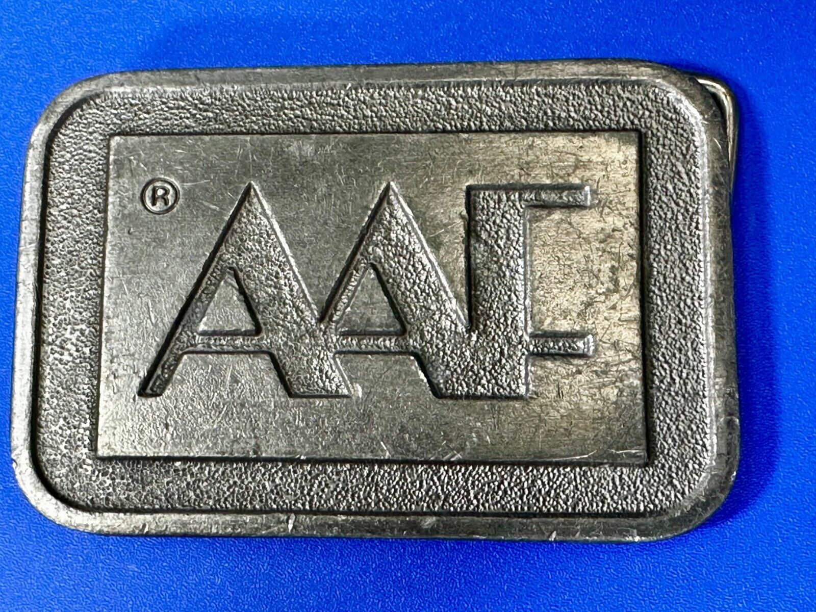 AAF American Air Filter Company Brass Tone Advertisement Belt Buckle