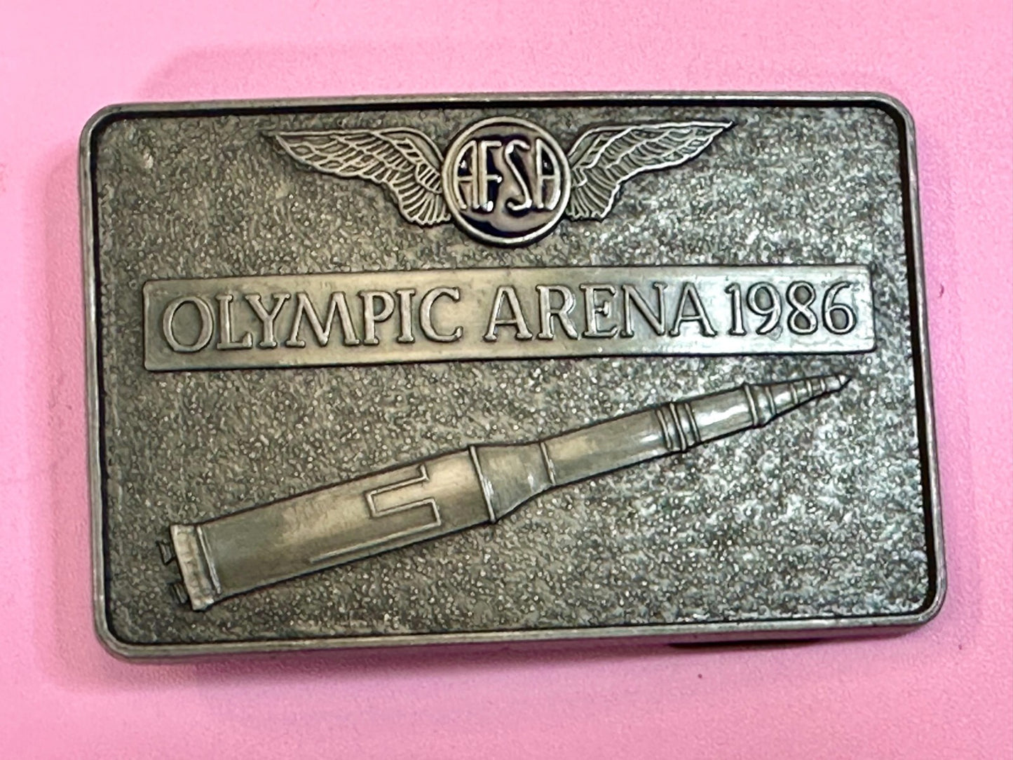 AFSA Air Force Sergeants Association Olympic Arena 1986 Rocket Belt Buckle