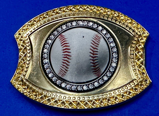 Baseball Lover's Ultimate Fan Gift - Rhinestone Accented Belt Buckle by Crown