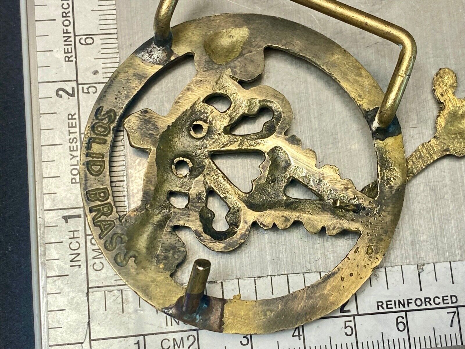 60's Hippy Moving Clock Pendulum Amazing! solid brass belt buckle