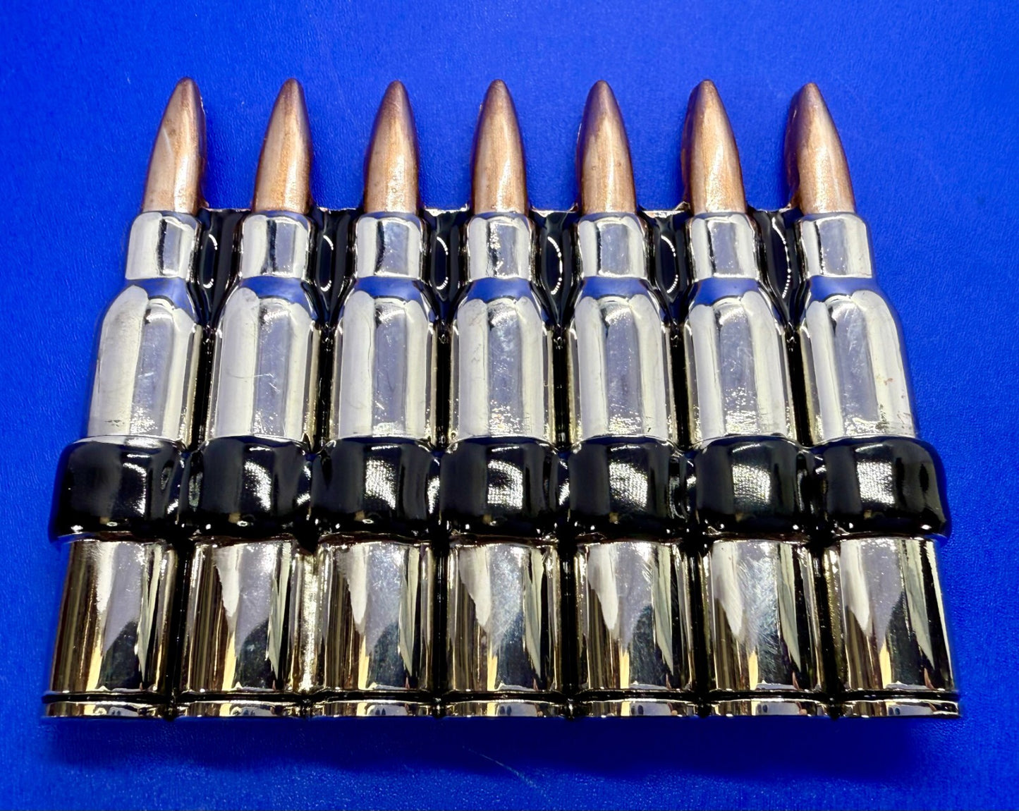 Ammo Bullets Clip MOS Figural Seven Shots Gun Collectors Heavy Large Belt Buckle