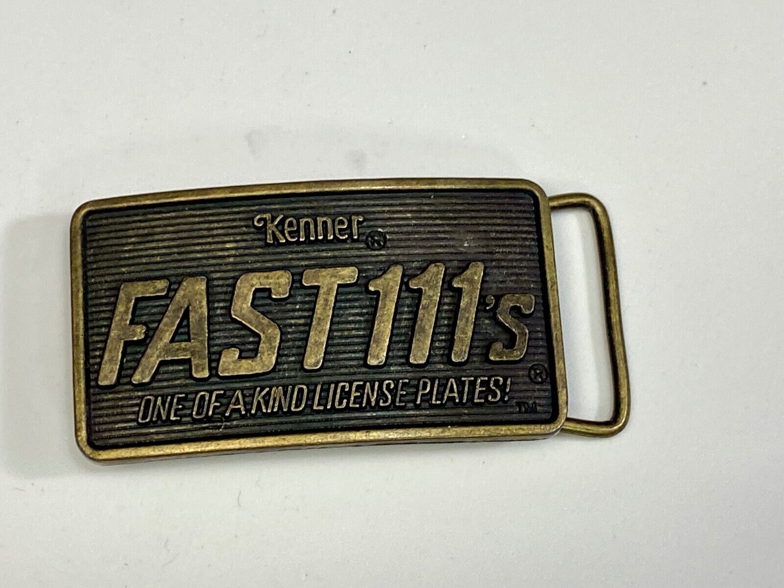 1982 Kenner Fast 111'S Company Advertisement Belt Buckle  License Plates 