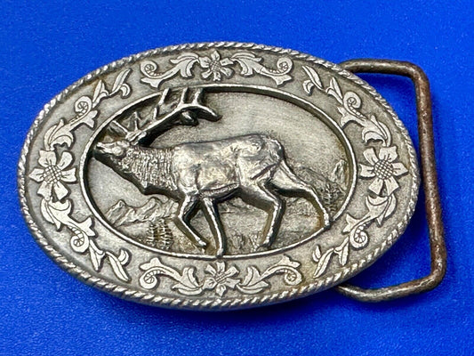 The Great ELK - Vintage 1980 D-4000 Siskiyou 2.75" wide Belt Buckle